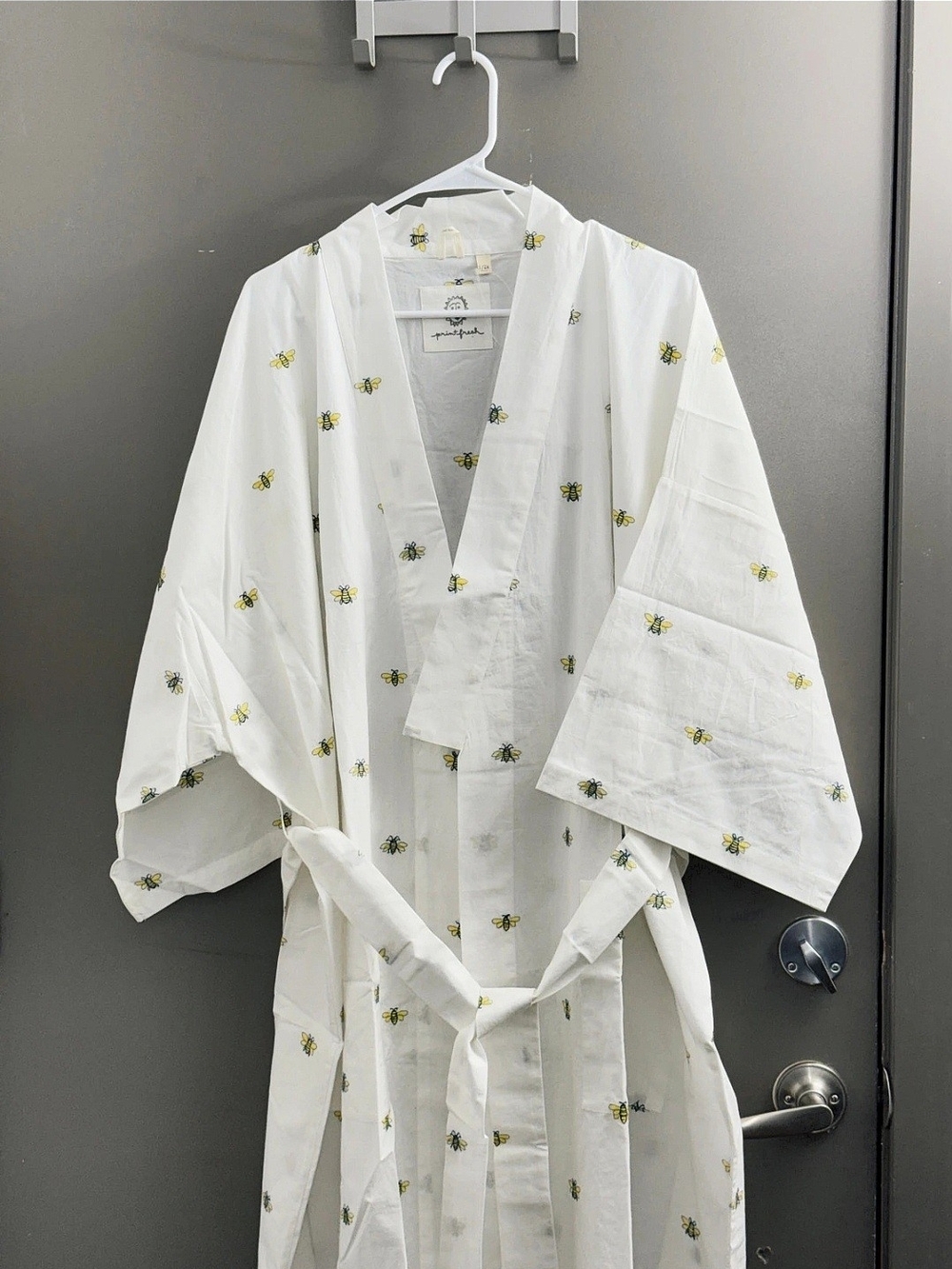New 100% Organic Cotton Embroidered Robe Sleepwear Printfresh